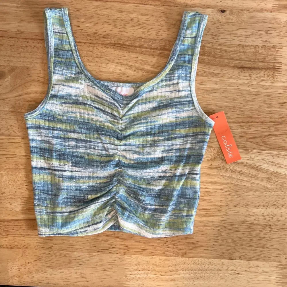 Colsie Women's Blue Space Dye Tank and Shorts Pajama Set - Size XS - NWT